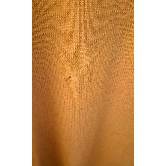 Talbots 100% Cashmere Mustard Yellow Cardigan 3X a few small holes - Picture 8 of 8